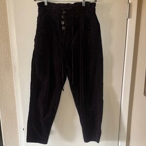 Free People Women's Dark Purple Corduroy Pants